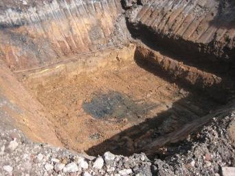 Treated mineshaft ready for installation of a reinforced concrete cap